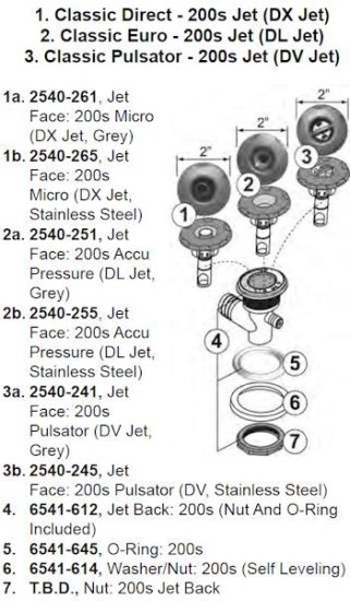 (image for) Jacuzzi J-200 Jet Parts 2" Jet Face