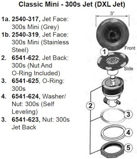 (image for) Jacuzzi J-200 Jet Parts 300 DXL 3" Jet Face