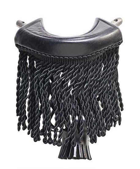 (image for) Black Fringe Leather Pockets Set of 6