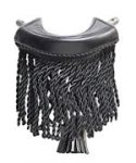 (image for) Black Fringe Leather Pockets Set of 6